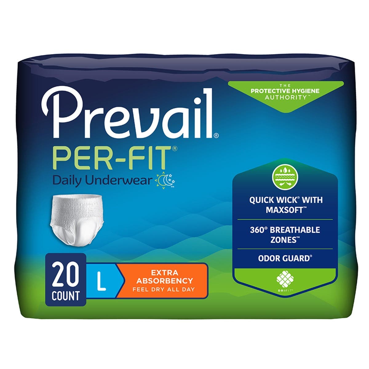 UnisexAdultAbsorbentUnderwearPrevail®Per-Fit®ExtraPullOnwithTearAwaySeamsDisposableHeavyAbsorbency