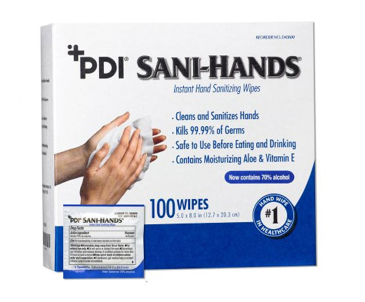 HandSanitizingWipeSani-Hands®100CountEthylAlcoholWipeIndividualPacket