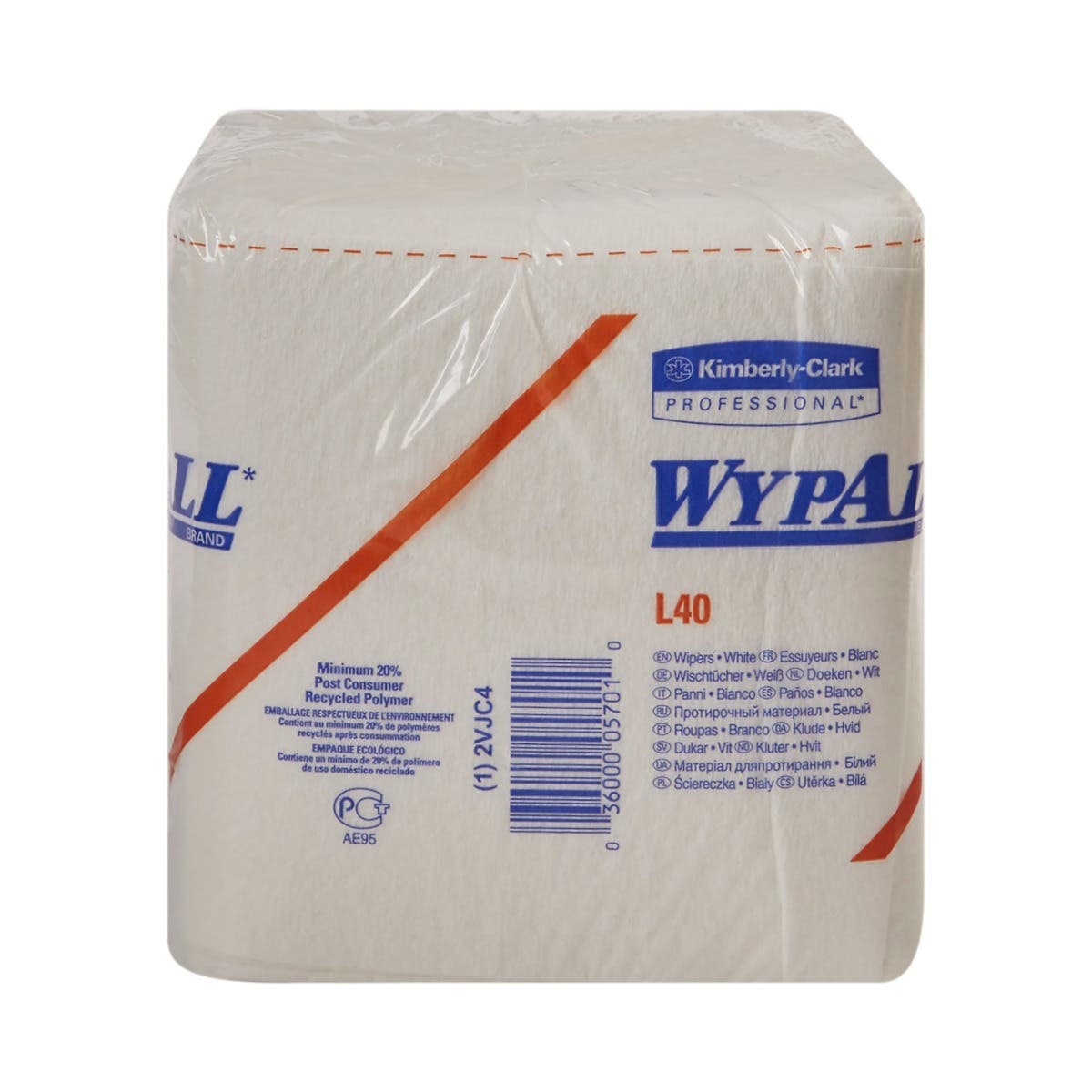 TaskWipeWypAll®L40LightDuty56CountPolyPack12X12-1/2InchNonSterileDisposable-PK/56