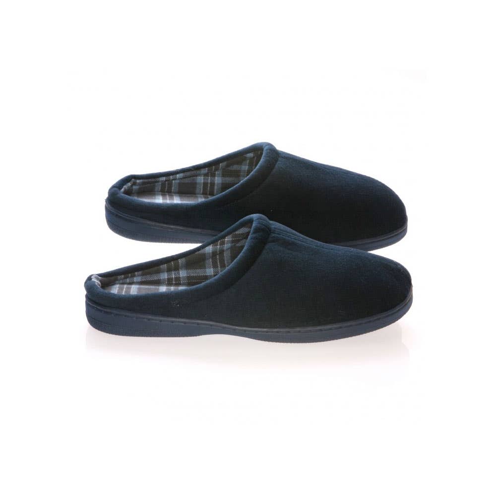 MaleVelvetVampWithCottonLiningMemoryFoamSlippers-Blue11-12