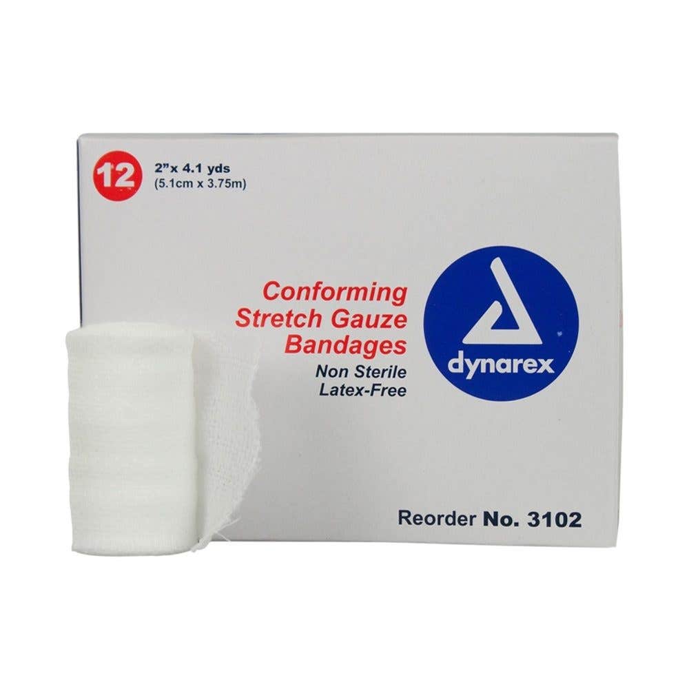 ConformingBandageDynarex4InchX4.1Yard12perPackNonSterileRollShape