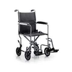 McKessonTransportChair19LightweightSilverVeinSteel,FixedArms,PaddedBack-Each