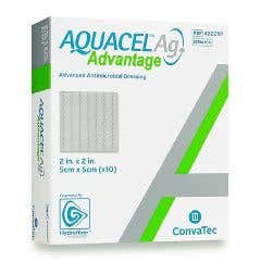 AQUACEL®AgAdvantageEnhancedHydrofiberDressingwithSilver2x2-2X2,Square-Boxof10