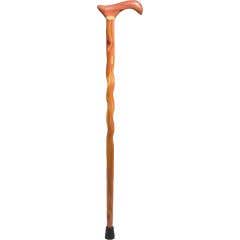 BrazosTwistedAromaticCedarHandcraftedWoodWalkingCanewithDerbyHandle