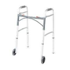 McKessonAdultAluminumFoldingWalkerwith5Wheels-Each