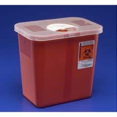 3GallonMulti-PurposeSharpsContainerwithHinged,RotorLid-Red