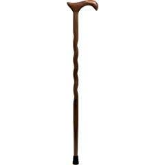 BrazosTwistedWalnutHandcraftedWoodCanewithDerbyHandle