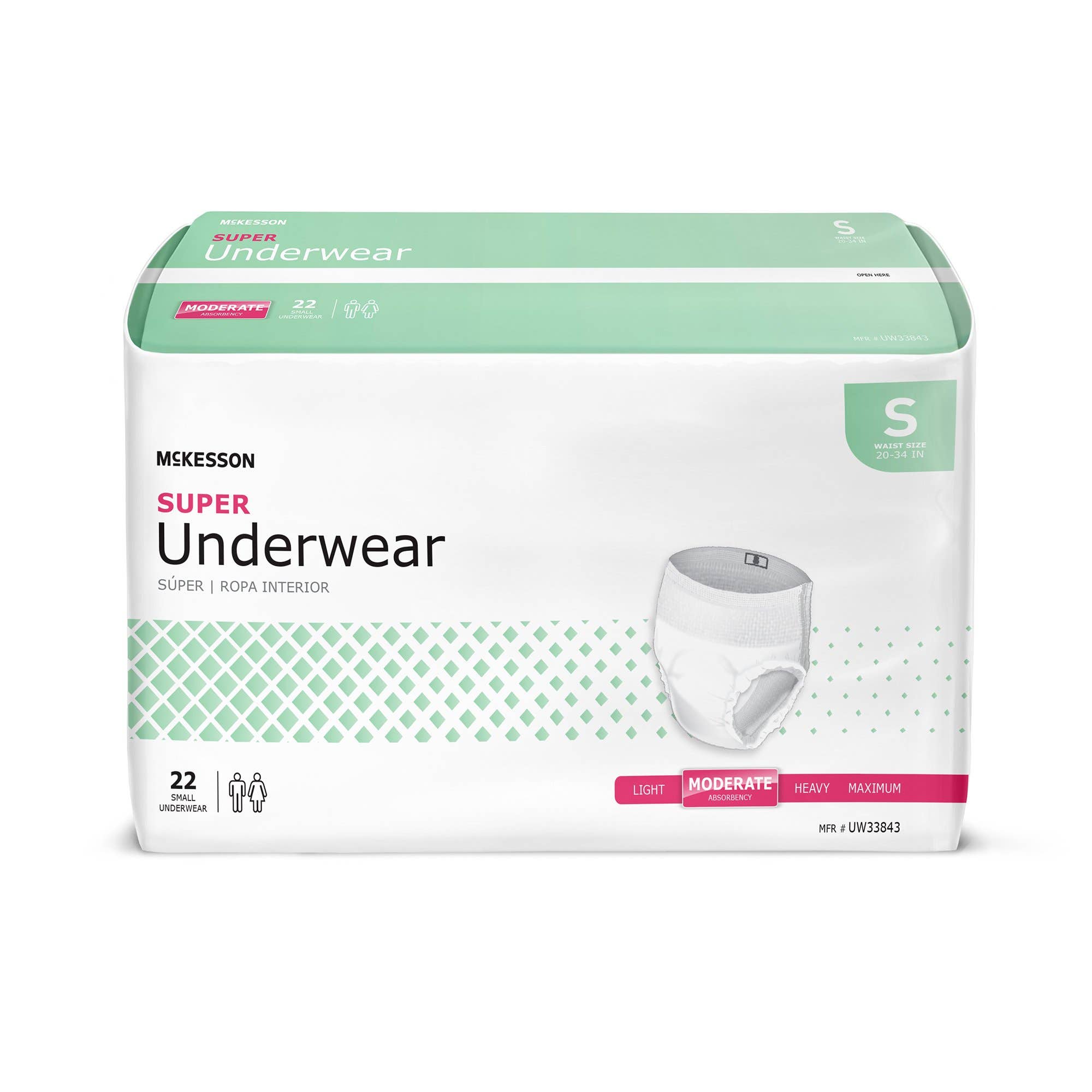 UnisexAdultAbsorbentUnderwearMcKessonPullOnwithTearAwaySeams