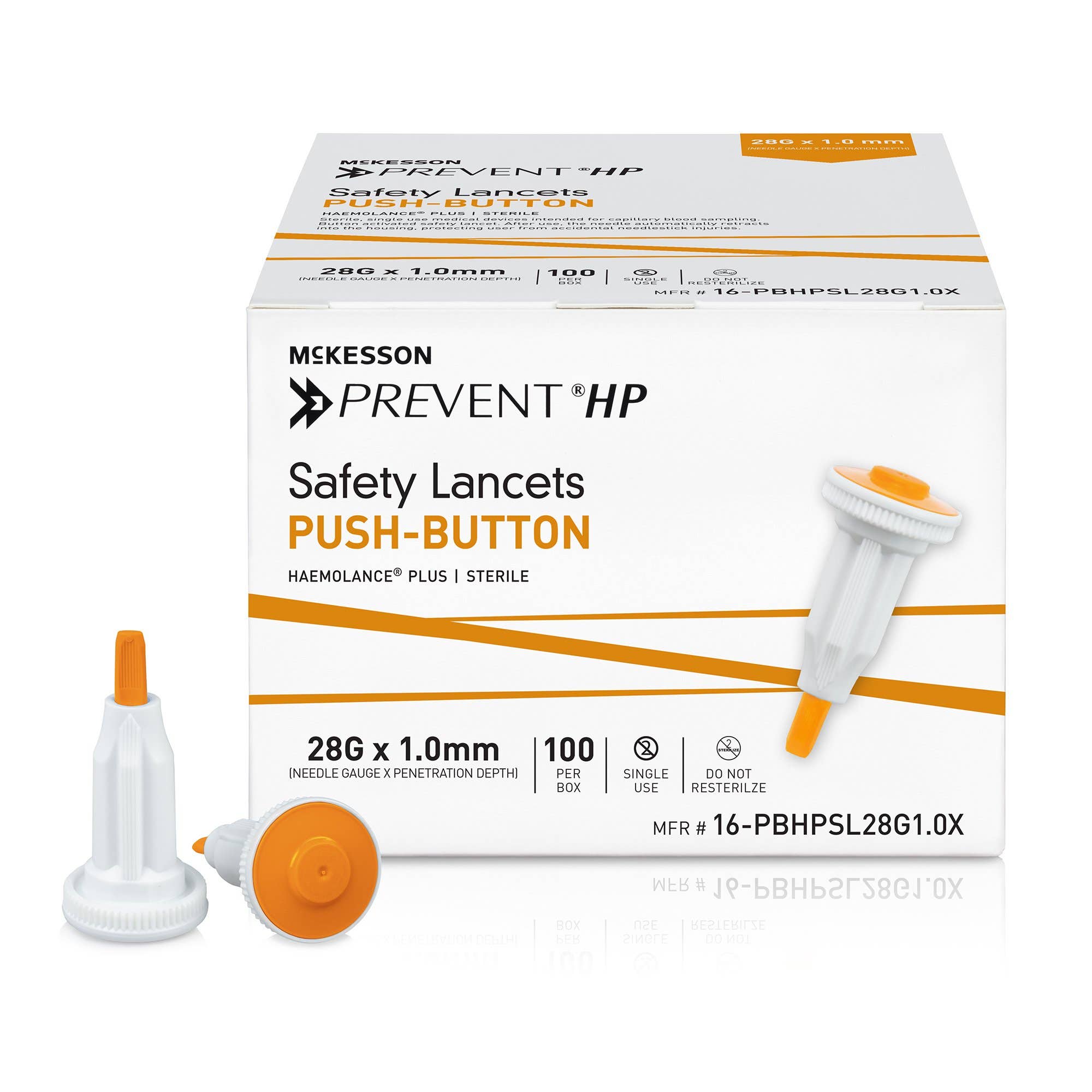 SafetyLancetMcKessonPreventHP,RetractablePushButtonActivationFinger