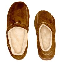 Mens Modern Moccasin Memory Foam Slippers - Brown