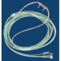 McKesson ETCO2 Nasal Sampling Cannula with O2 | Green, Male Luer-Lok / 2 Inch Pigtail Female Luer-Lok, 7 Foot O2 / 2 Inch CO2 Sampling Line