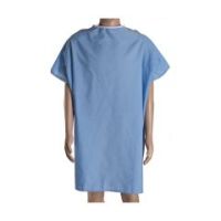 DMI Easy Access Patient Hospital Gown with Snap Shoulders, Blue - Each