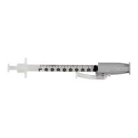 Safety Tuberculin Syringe with Needle SafetyGlide 1 mL 1/2 Inch 27 Gauge Sliding Safety Needle Regular Wall