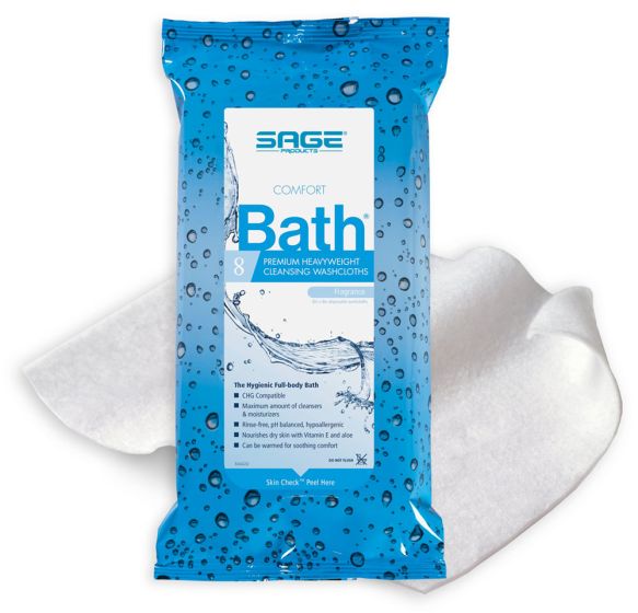 Comfort Bath Ultra-Thick Bathing Washcloth Wipes