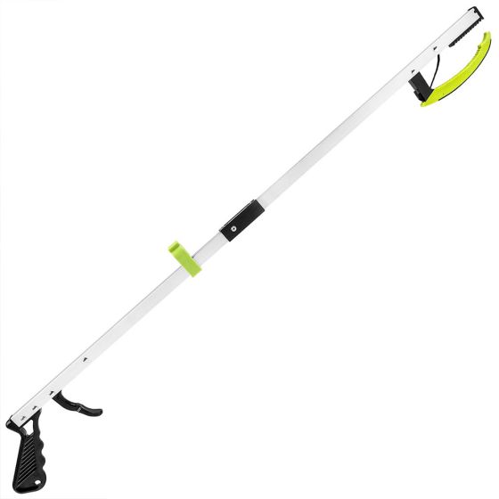 Deluxe folding reaching aid, pistol grip, open-jaw, 32