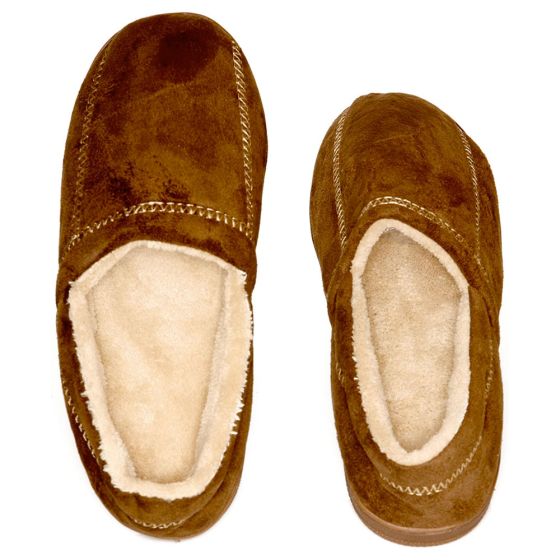 Men's Modern Moccasin Memory Foam Slippers - Brown