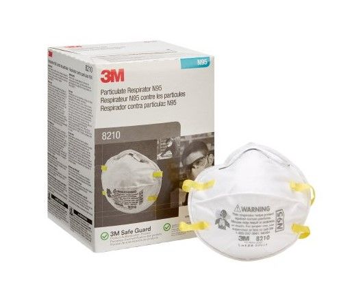 3M Industrial N95 Particulate Respirator Mask, 1 Size - 20/BX