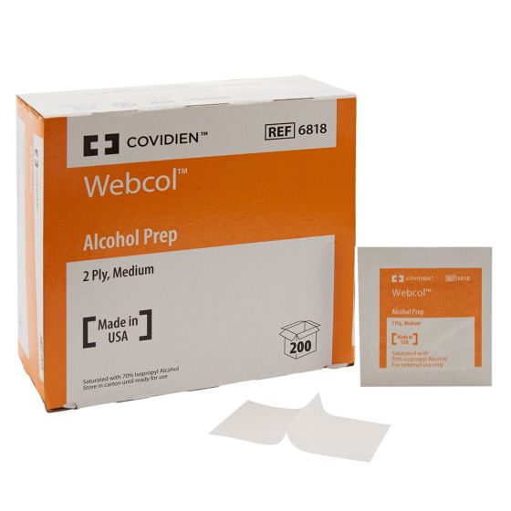 Webcol Alcohol Preps - 2-ply, Medium, Sterile