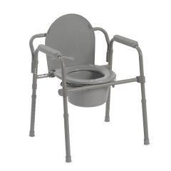 Folding Steel Bedside Commode - Folding Steel Bedside Commode