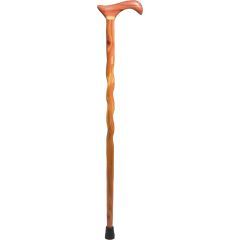 Brazos Twisted Aromatic Cedar Handcrafted Wood Walking Cane with Derby Handle