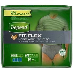 Depend FIT-FLEX Incontinence Underwear For Men - Maximum Absorbency - Small/Medium - Case of 38