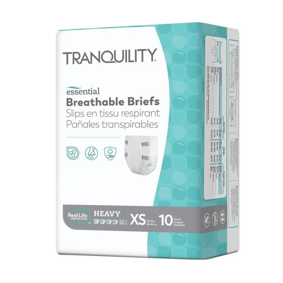 Unisex Adult Incontinence Brief Tranquility Essential X-Small Disposable Heavy Absorbency
