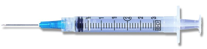 Syringe with Hypodermic Needle PrecisionGlide™ 3 mL 23 Gauge 1-1/2 Inch - 800/CS