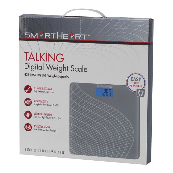 SmartHeart Talking Scale, Digital Bathroom Scale, 438 lbs Capacity