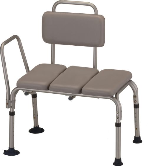 Padded Transfer Bench with Back for Bathtub & Shower