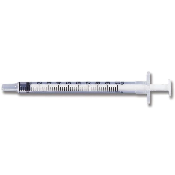 3 mL BD Slip-Tip Disposable Syringe with 1/10 mL Graduation