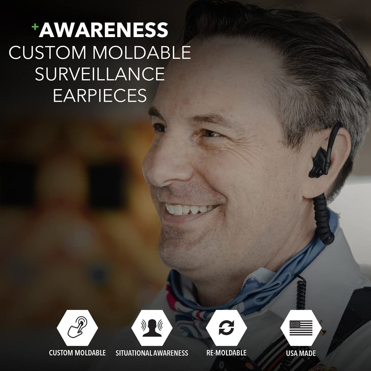 DecibullzSurveillanceEarpieces+AwareenessBlack