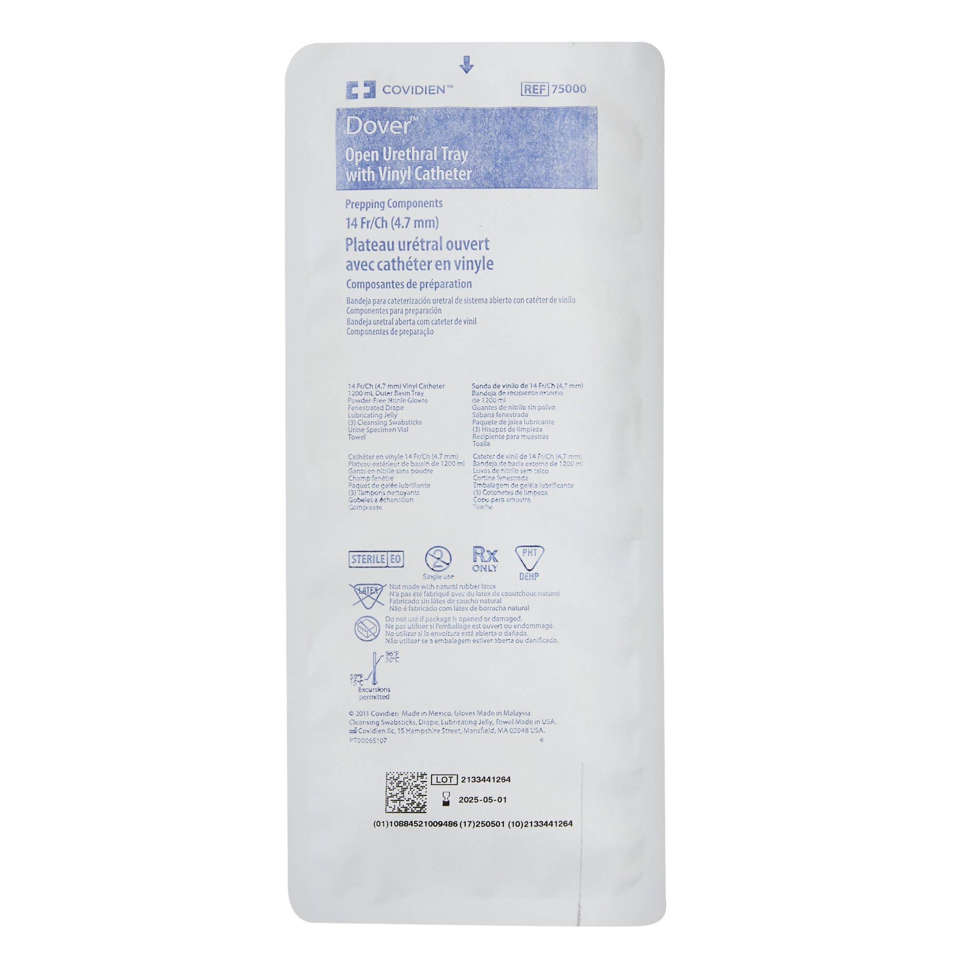 Intermittent Catheter Tray Kenguard Open System / Urethral 14 Fr. Without Balloon Vinyl