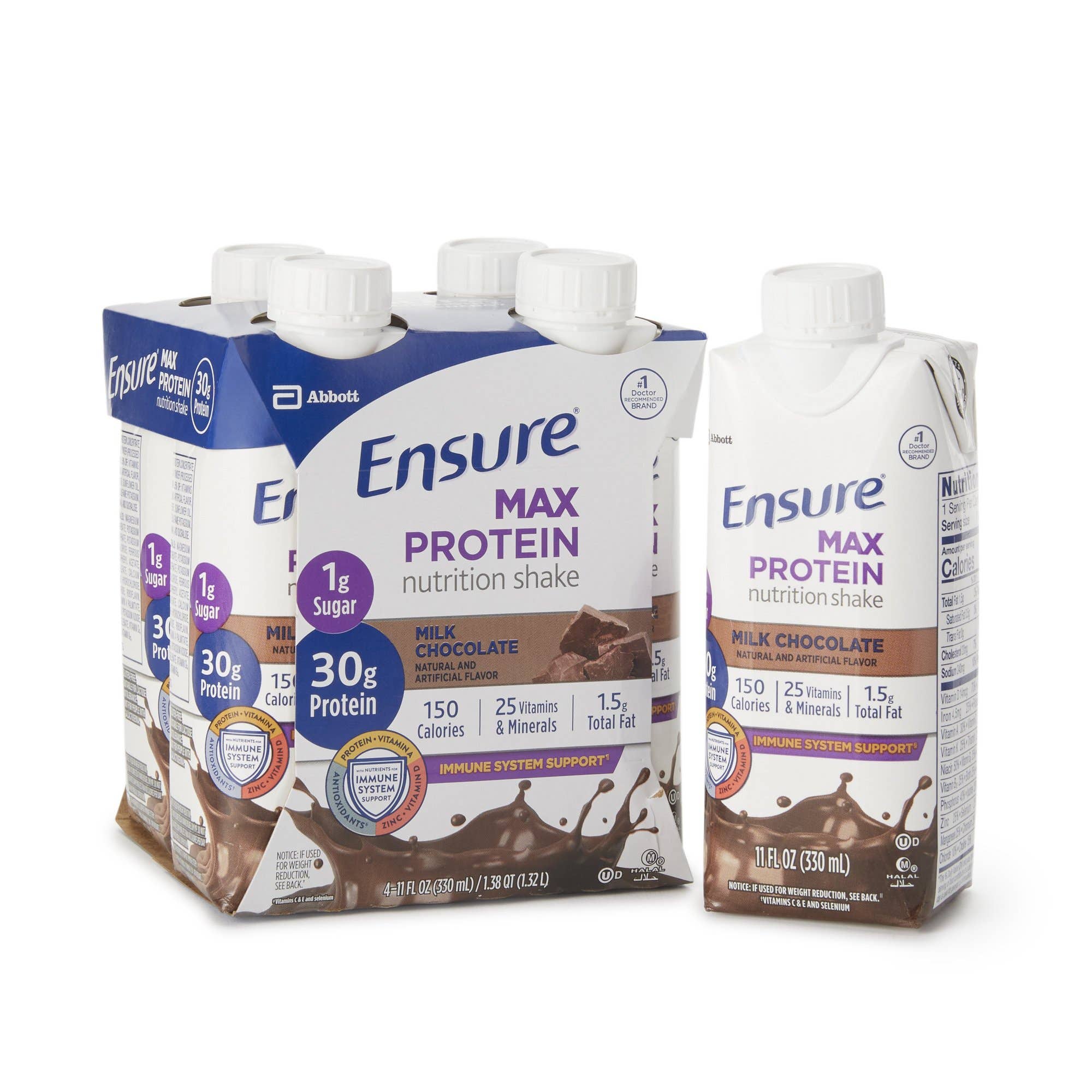 EnsureMaxProteinChocolateOralSupplement,11oz.Carton