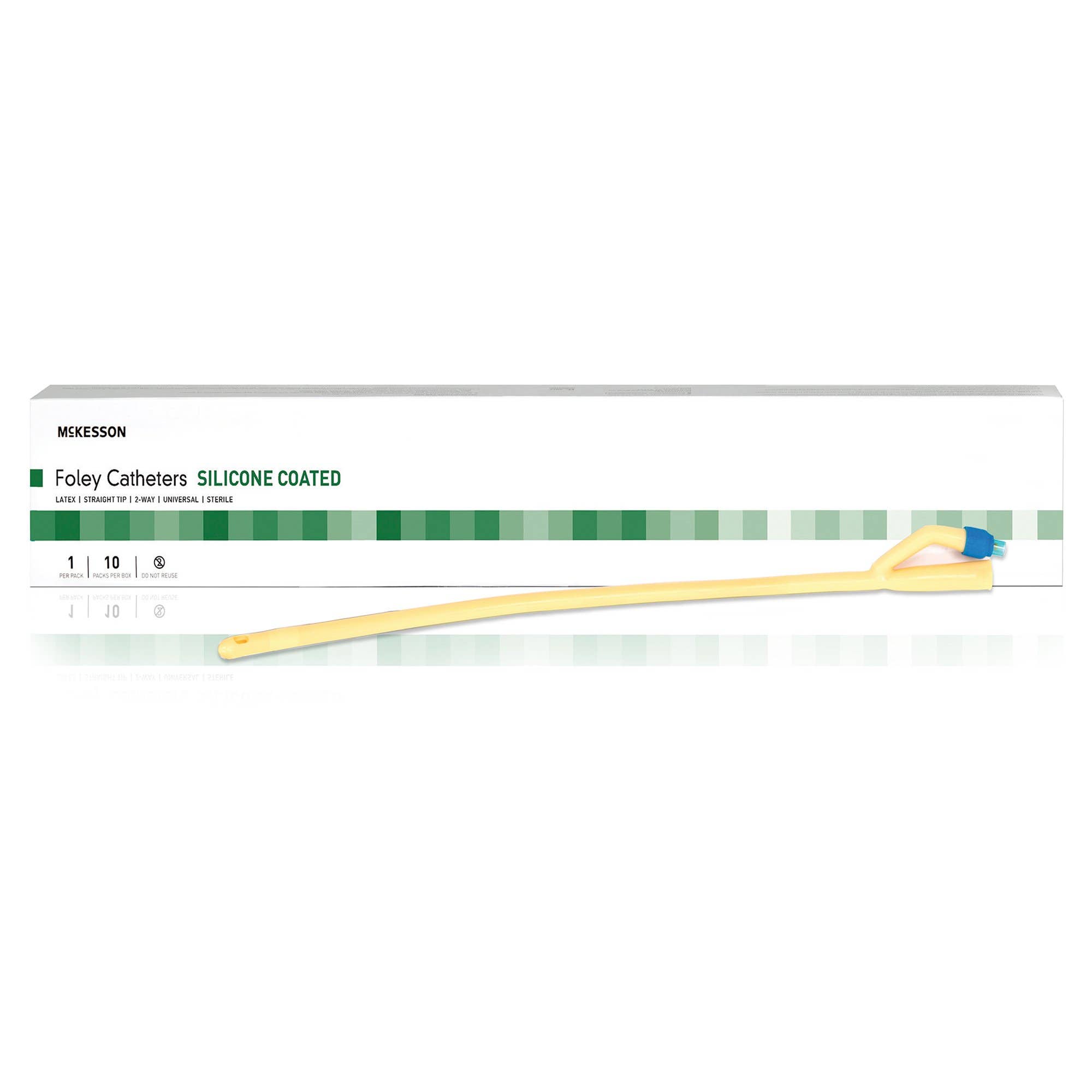 Foley Catheter McKesson 2-Way Standard Tip 16Fr. Silicone Coated Latex