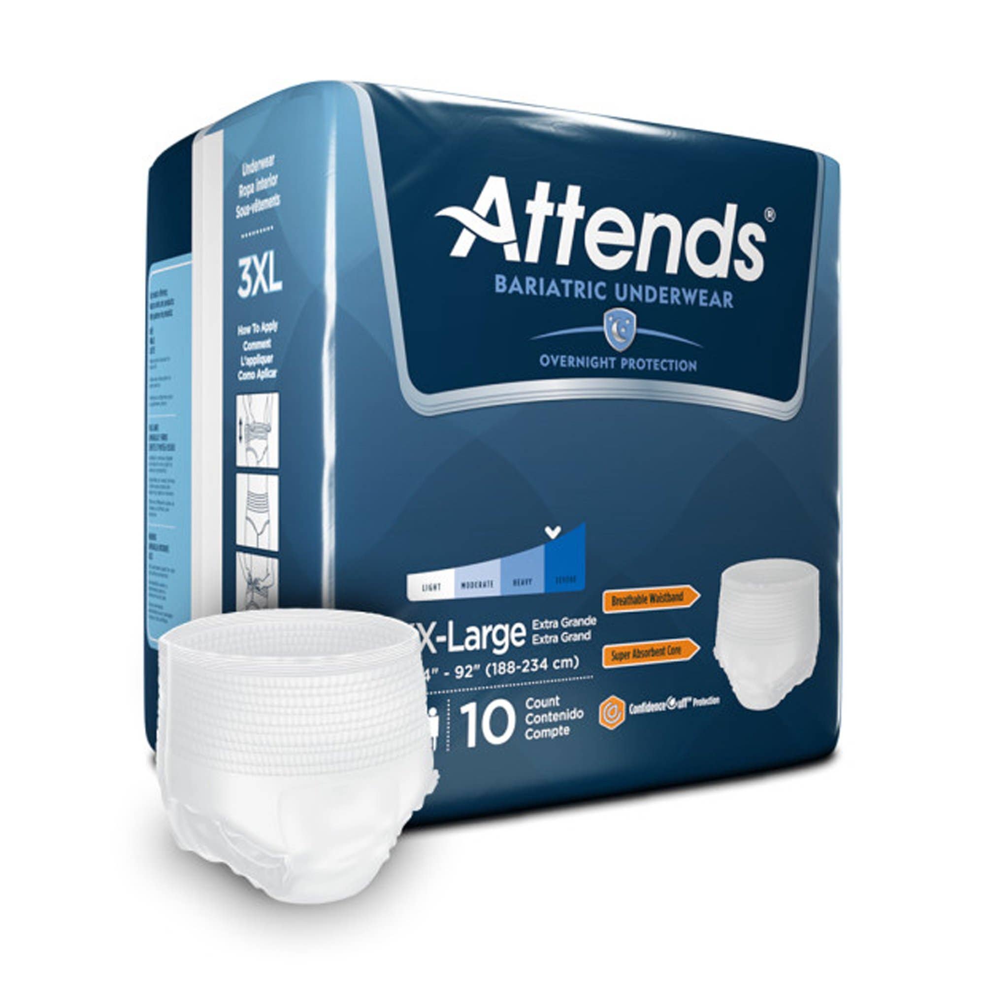 AttendsAbsorbentUnderwear,3X-Large