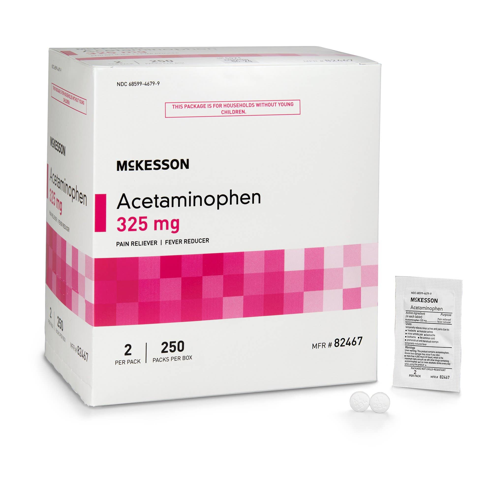 PainReliefMcKessonBrandStrengthAcetaminophenUnitDoseTablet250perBox