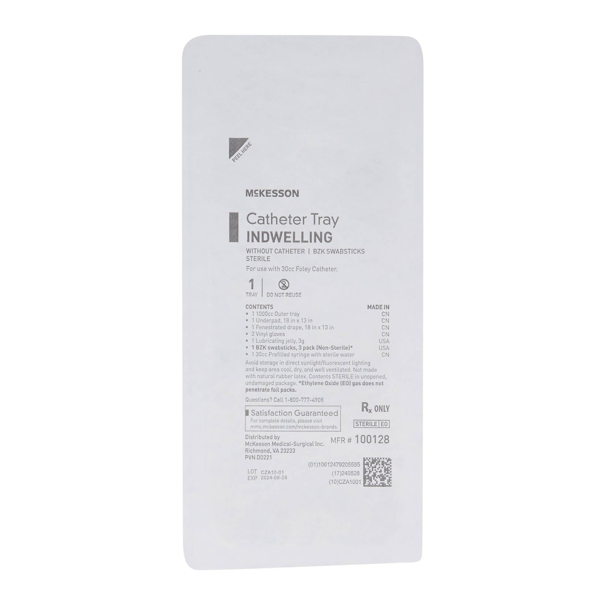 Indwelling Catheter Tray McKesson Foley Without Catheter