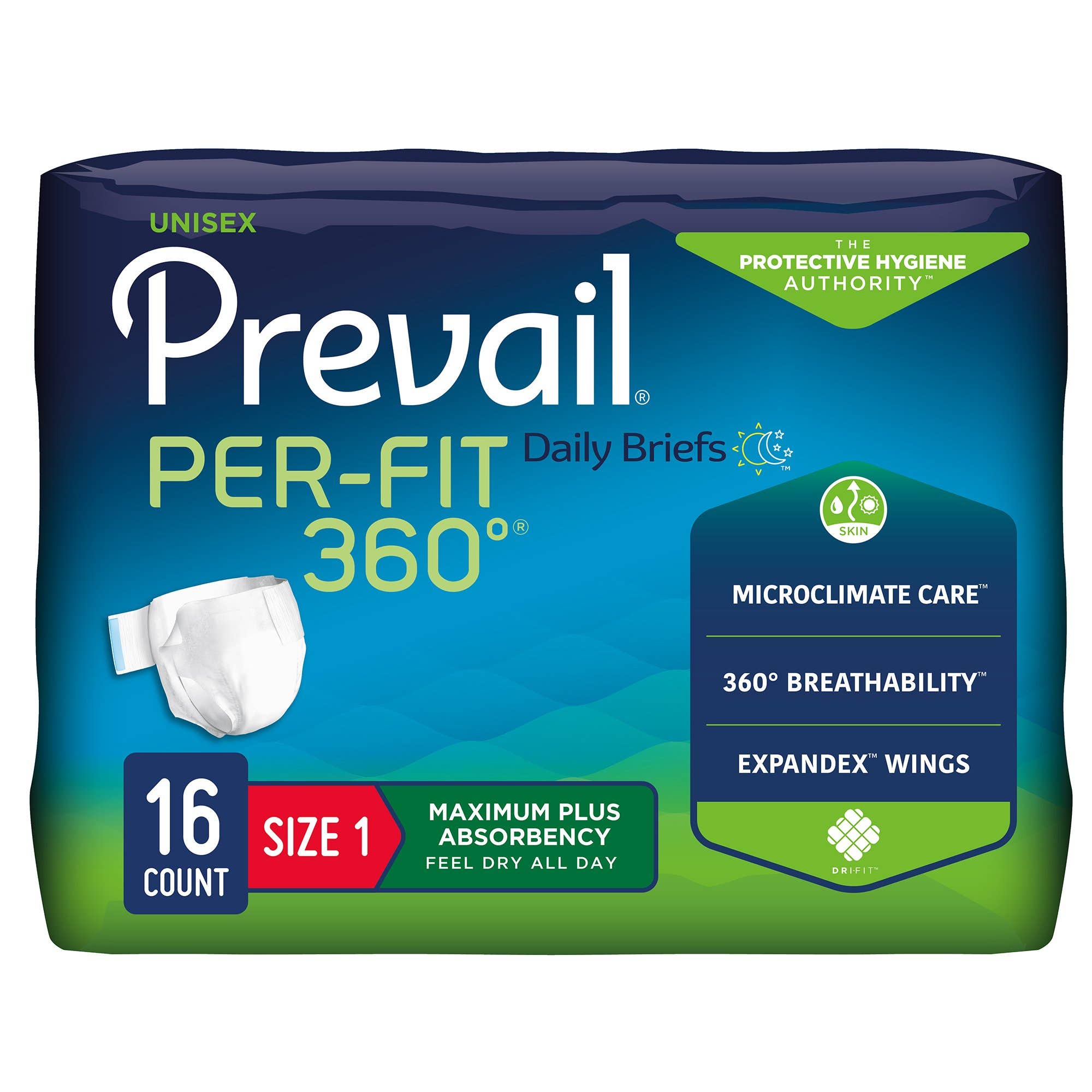 UnisexAdultIncontinenceBriefPrevailPer-Fit360°DisposableHeavyAbsorbency