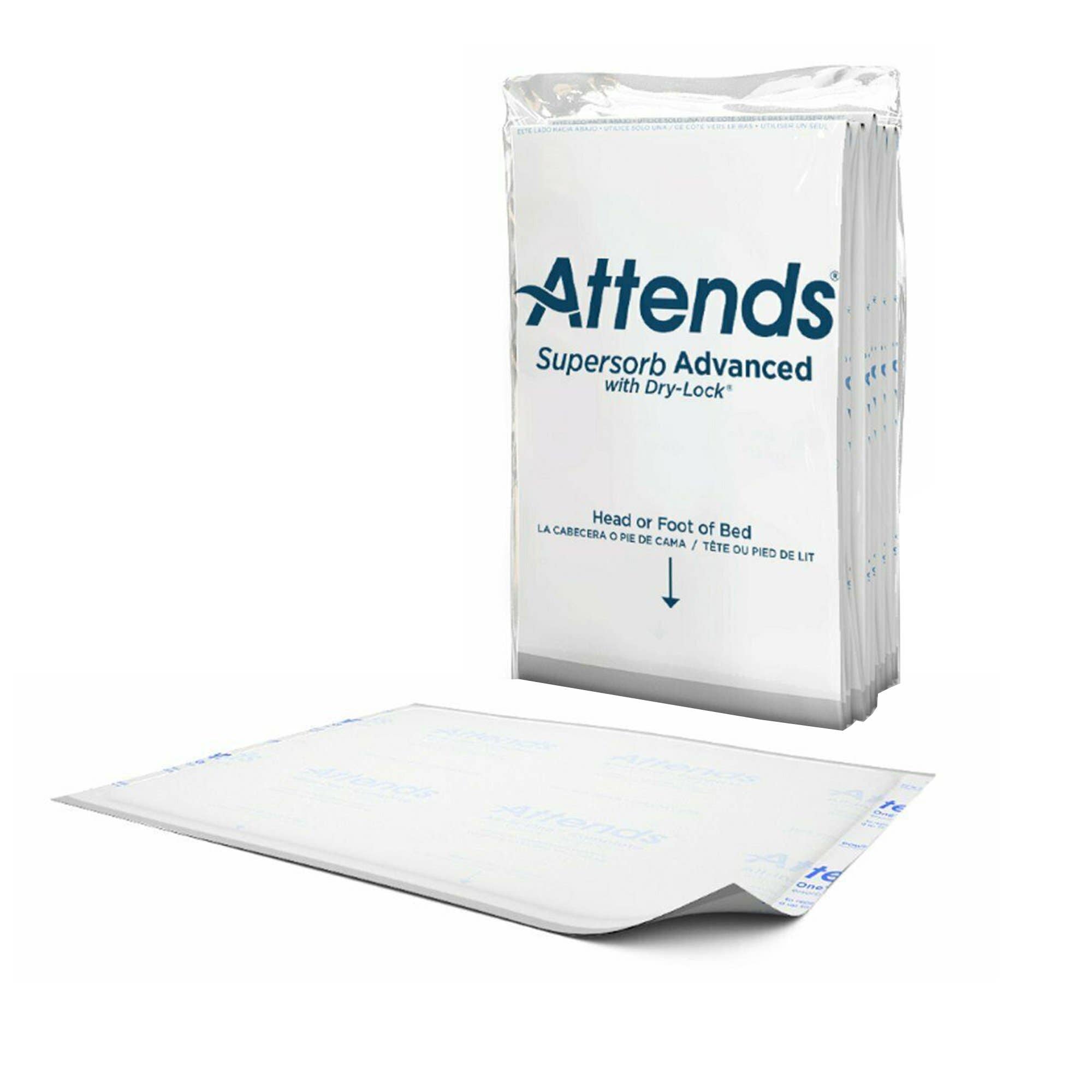 DisposableUnderpadAttendsSupersorbAdvanced30X36InchDry-LockCoreHeavyAbsorbency