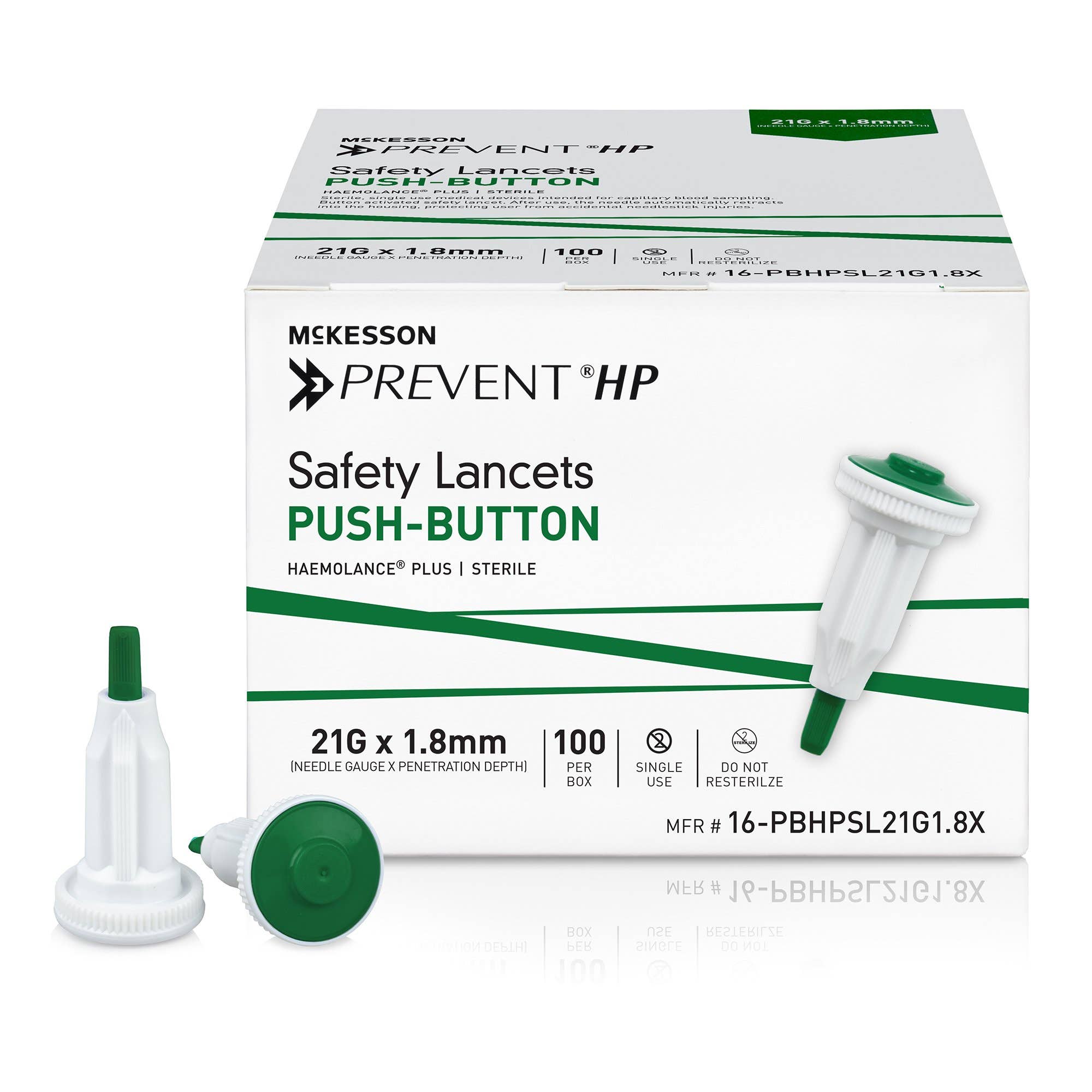 SafetyLancetMcKessonPreventHP,RetractablePushButtonActivationFinger