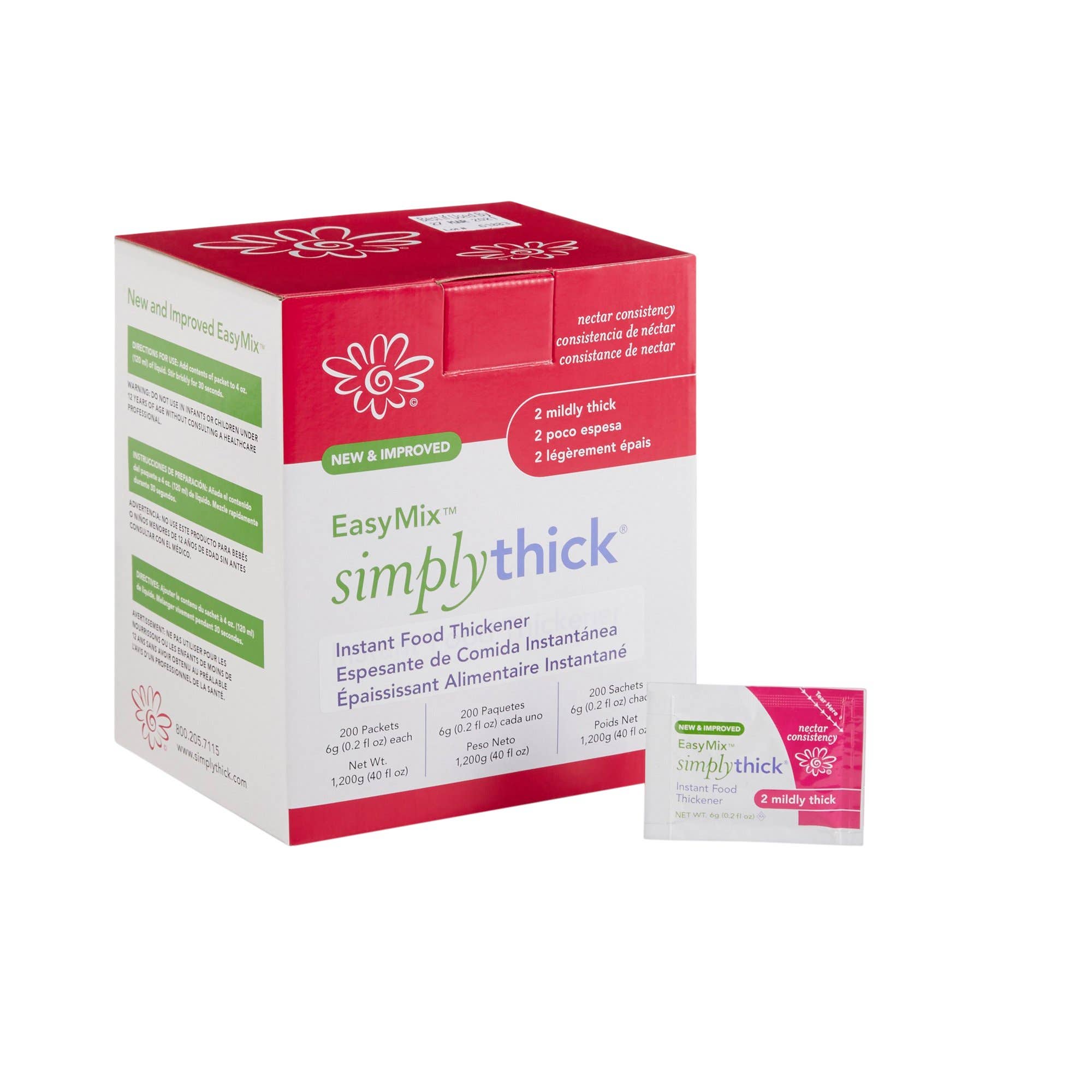 EasyMixSimplyThickNectarConsistencyInstantFoodandBeverageThickener,6-gramPacket