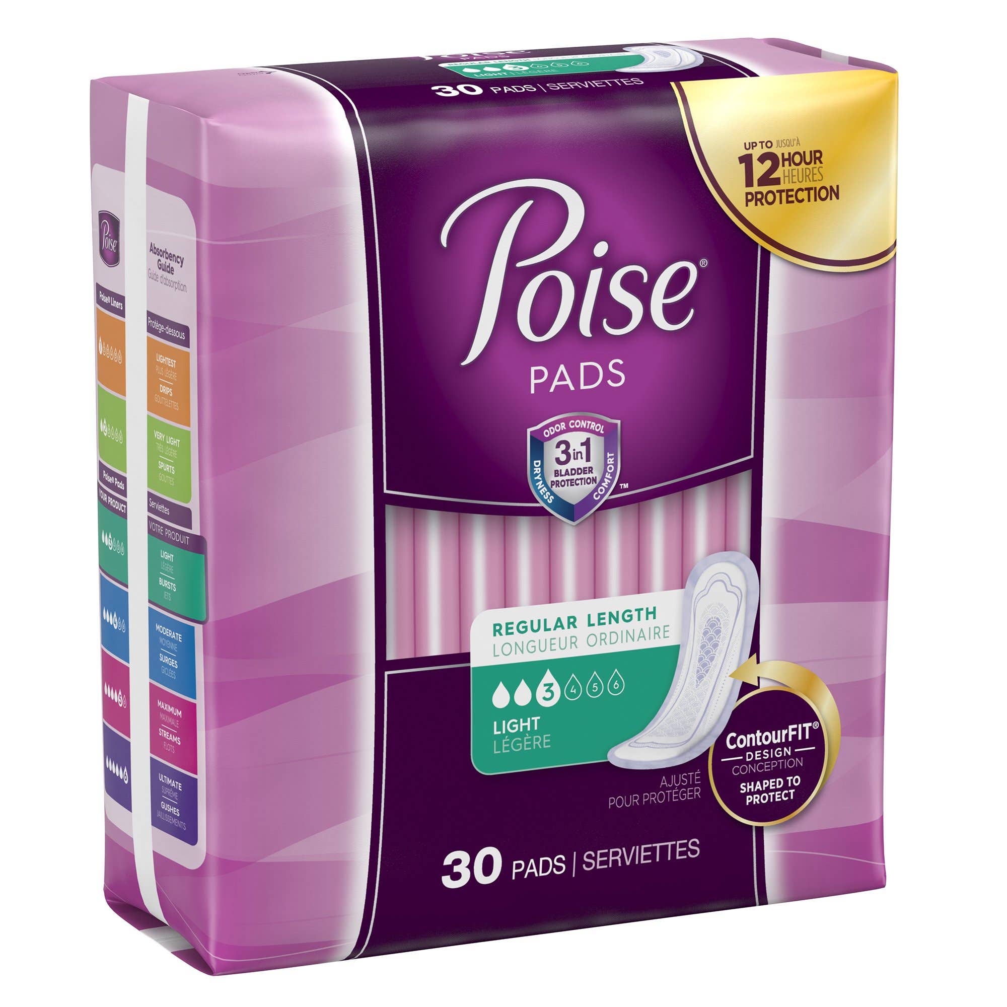 PoiseBladderControlPads,LightAbsorbency,RegularLength
