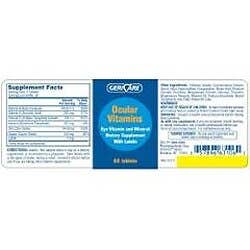 Eye Vitamin and Mineral Supplement with Lutein 60 Capsules - Bottle of 60