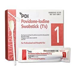 Povidone Iodine Prep Swabsticks - 4" Cotton & Wood