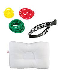 Cervical Kit (Light Stretch) – Yellow/Red/Green Exercise Tubes + Door Anchor + Support Pillow