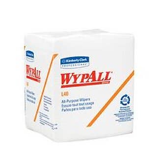 WypAll L40 Wipers - 12.5 x 13", White, 1/4  fold