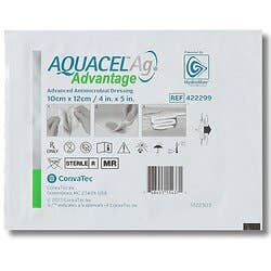AQUACEL® Ag Advantage Enhanced Hydrofiber Dressing with Silver 4" x 5" - 4" X 5", Square