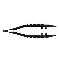 Tweezers Posi-Grip® 4 Inch Length Floor Grade Plastic Sterile NonLocking Thumb Handle Straight Serrated Tips - Each