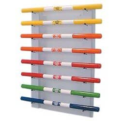Wall rack for exercise weight bars, 8 bar horizontal