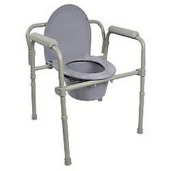 McKesson Folding Steel Frame Commode with 7.5 QT Bucket 16.6" - 22.5" - Each